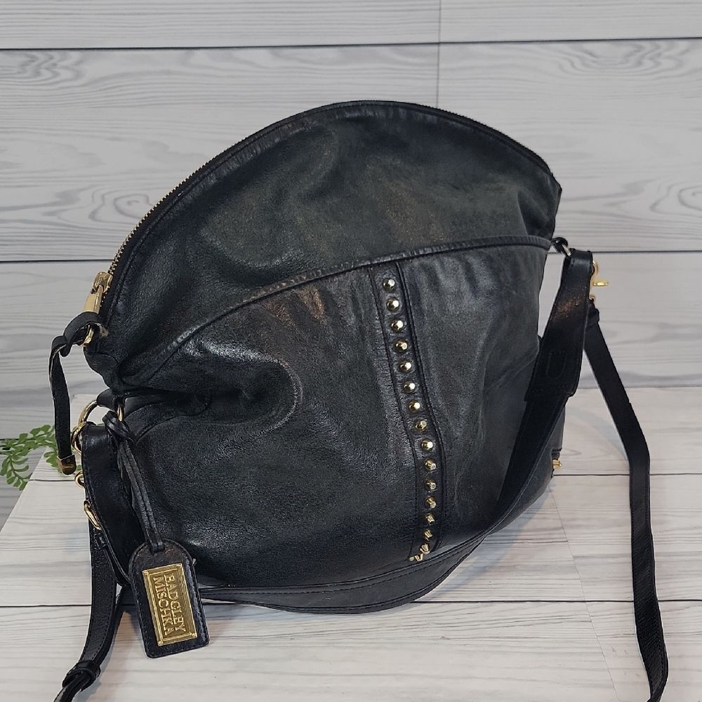 Badgley Mischka Shoulder Bag Dark Green Leather Large Capacity